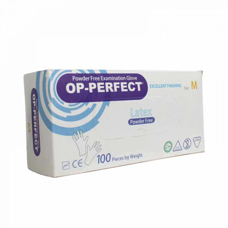دستکش لاتکس حریر مدل OP-PERFECT سایز L لارج  بسته 100 عددی